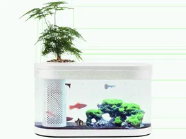 Аква-ферма 10 л (фильтр, крышка, грунт) Geometry Fish Tank Aquaponics Ecosystem (HF-JHYG001) белый