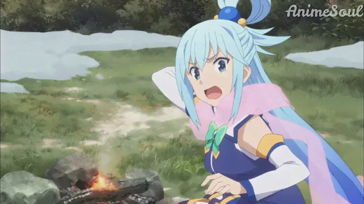 Коносуба - Аква греется у костра / KonoSuba