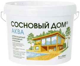 Антисептик лессирующий Сосновый дом АКВА бесцветный 9 л